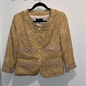 Talbots Metallic Gold Textured Blazer